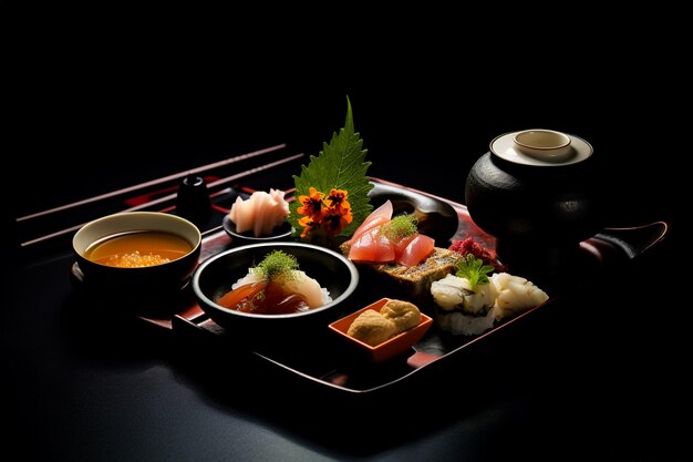 Photo kaiseki traditional japanese dishes