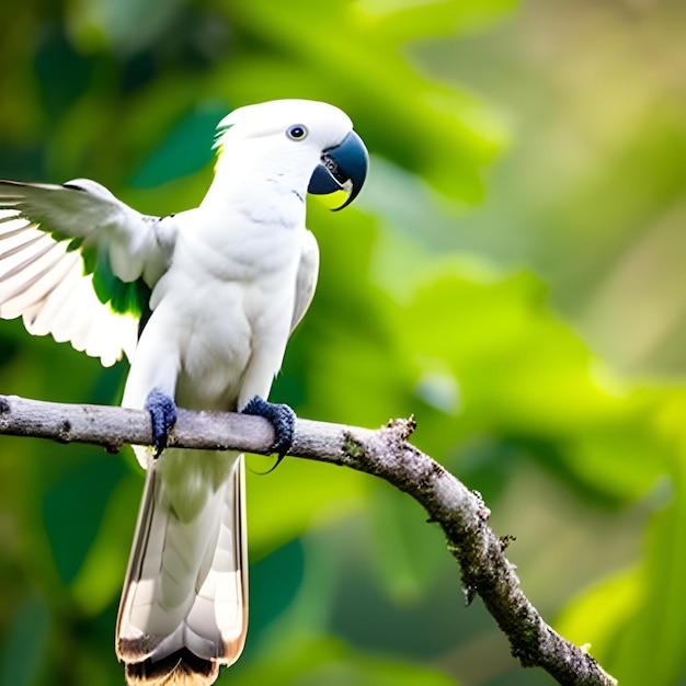 Kakadoe vogel met groene achtergrond