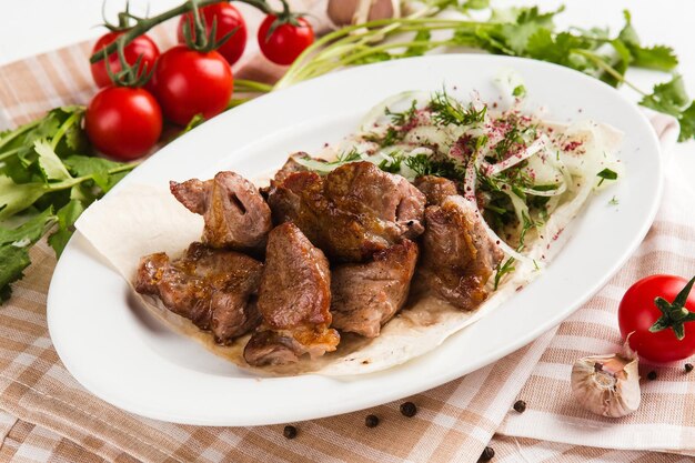 Каказская грузинская кухня традиционные кебаб мясо на гриле
