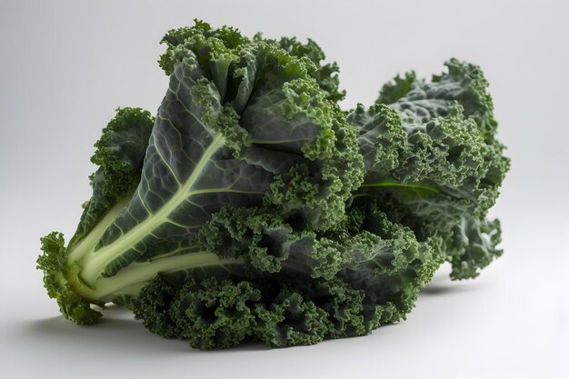 kale fruit vegetable flat lay on background