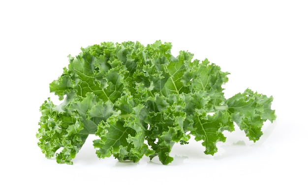 Kale leaf salad vegetable isolated on white background