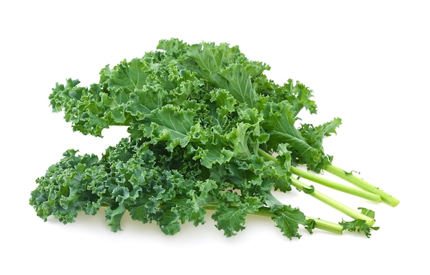 Kale leaf salad vegetable isolated on white background