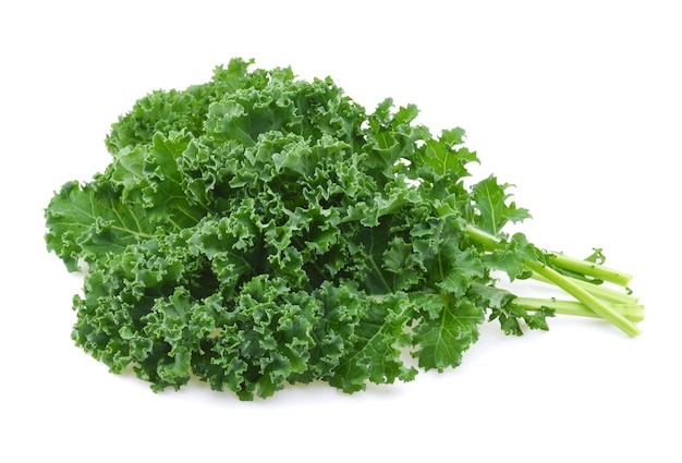 Kale leaf salad vegetable isolated on white