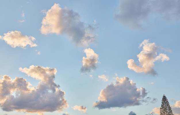 Kale luchttextuur met wolken en groen onder de achtergrond