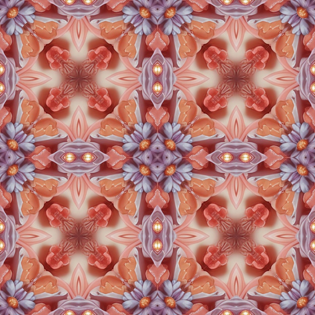 Kaleidoscoop van kleuren met een prachtig sierpatroon Naadloos patroon