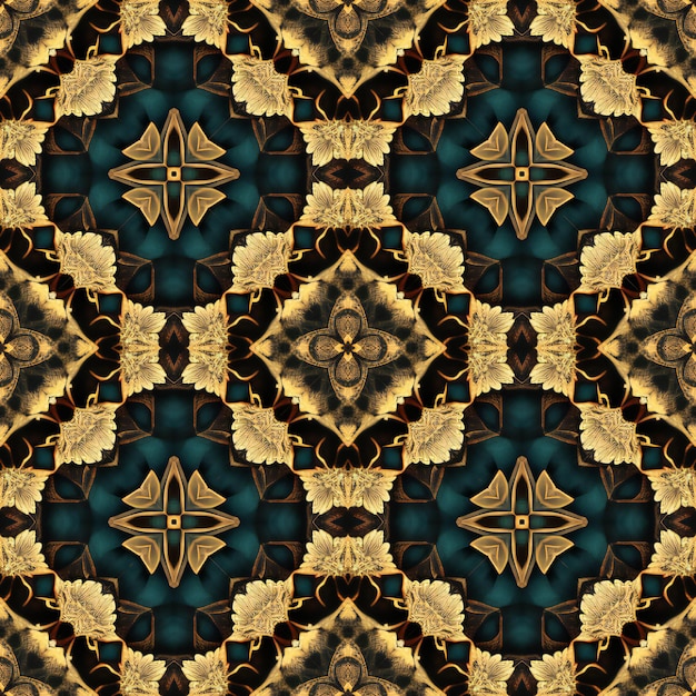 Kaleidoscope abstract background Seamless pattern Based on ancient greek ornament