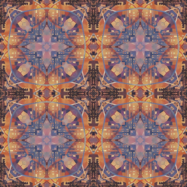 Kaleidoscope abstract background Seamless pattern Based on ancient Greek ornament