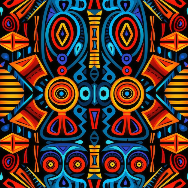 Photo kaleidoscope of african colors exploring vibrant traditional cloth patterns