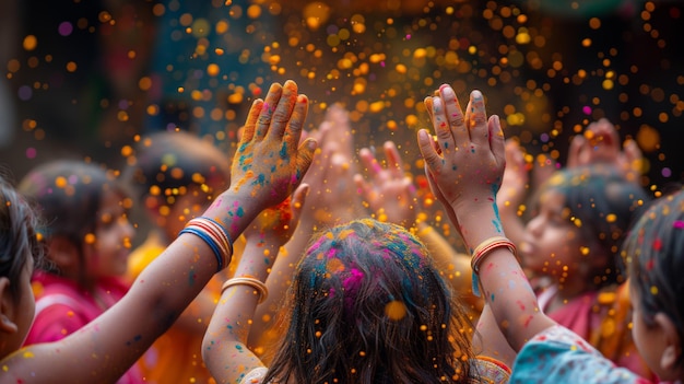 A Kaleidoscope of Colorful Powder Unites a Joyful Gathering