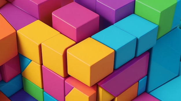 Kaleidoscopic Delights 3D Illustration of Super Colorful Punchy Tiles