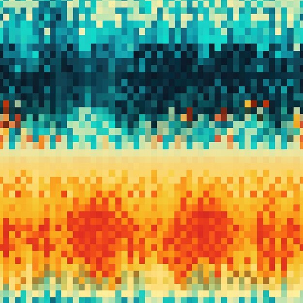 Foto esplosione di pixel caleidoscopici una visualizzazione vibrante di motivi di pixel colorati