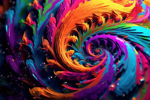 Photo kaleidoscopic swirls of vibrant colors