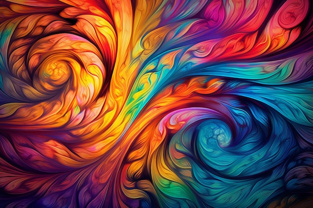 Photo kaleidoscopic swirls of vibrant colors