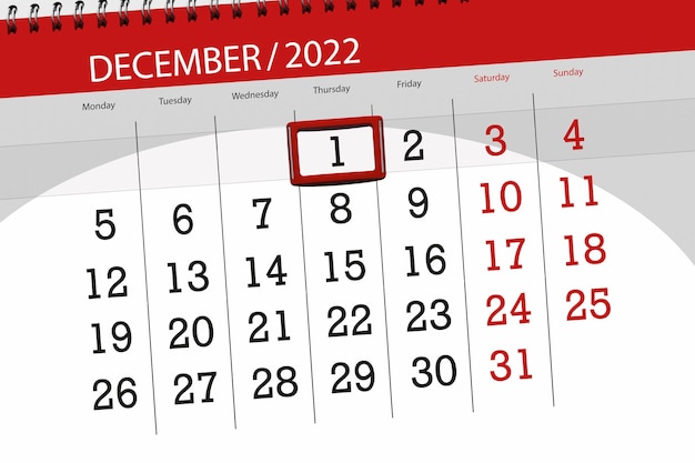 Kalender 2022 deadline dag maand pagina organisator datum december donderdag nummer 1