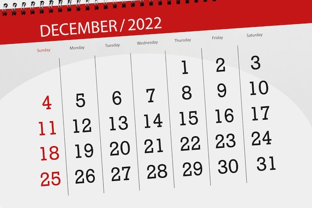 Kalender 2022 deadline dag maand pagina organisator datum december