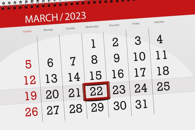 Kalender 2023 deadline dag maand pagina organisator datum maart woensdag nummer 22