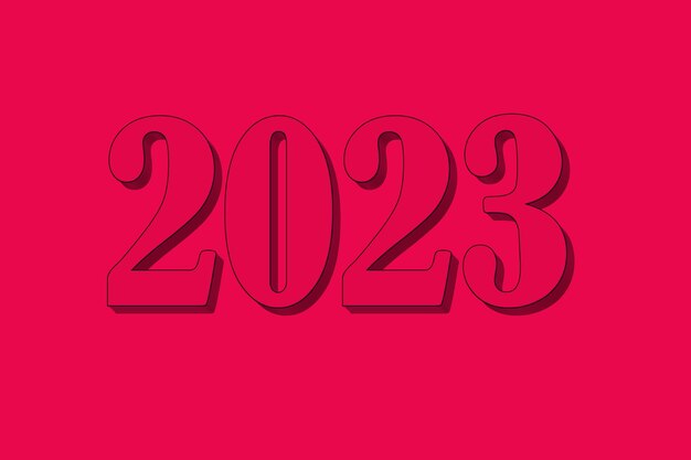 Kalender 2023 Volume Datum van het nieuwe jaar 2023 Via Magenta kleuren op een roze achtergrond 3D isolaat mockup