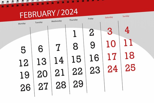 Kalender 2024 deadline dag maand pagina organisator datum februari