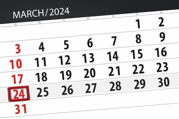 Kalender 2024 deadline dag maand pagina organisator datum maart zondag nummer 24