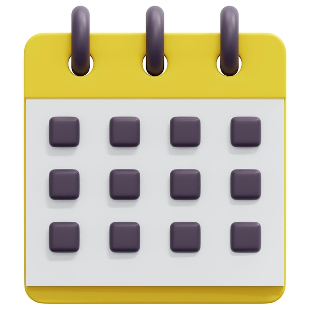 Foto kalender 3d render pictogram illustratie