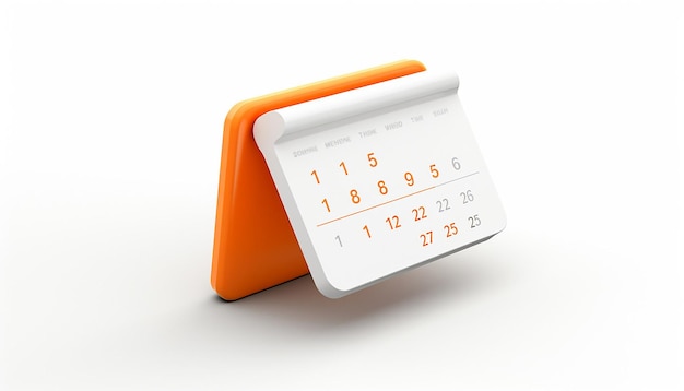 Foto kalender icoon drijvend schoon renderen octane witte achtergrond