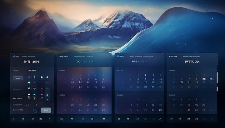 Foto kalender muur website layout ux ontwerp futuristisch ontwerp