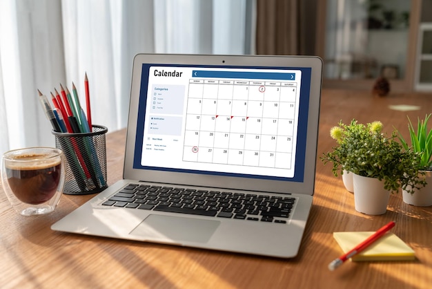 Kalender op computersoftwaretoepassing voor modieuze planningsplanning