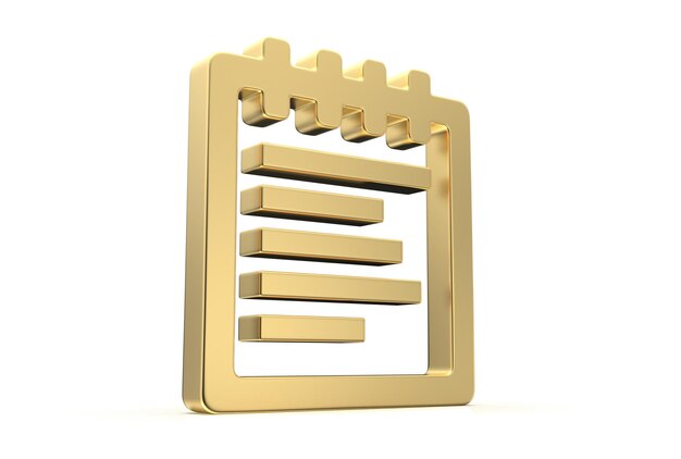 Kalenderpictogram 3d teruggegeven geïsoleerd op witte achtergrond met schaduw