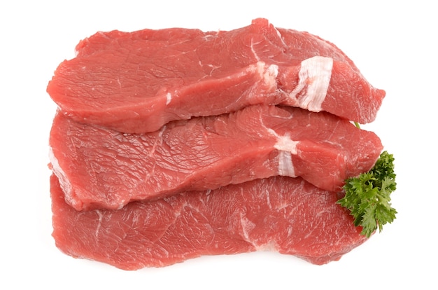 Kalfsvlees op een witte achtergrond