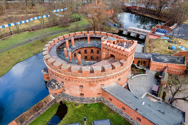 KALININGRAD REGIONAL AMBER MUSEUM. It is housed in fortress tower dating from the mid-nineteenth century, From Drone