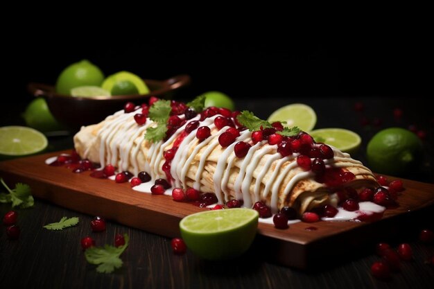 Kalkoen en Cranberry Enchiladas met Brie saus