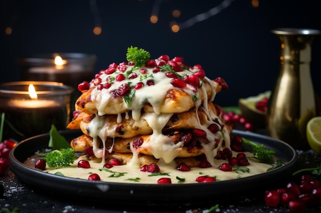 Kalkoen en Cranberry Enchiladas met Brie saus