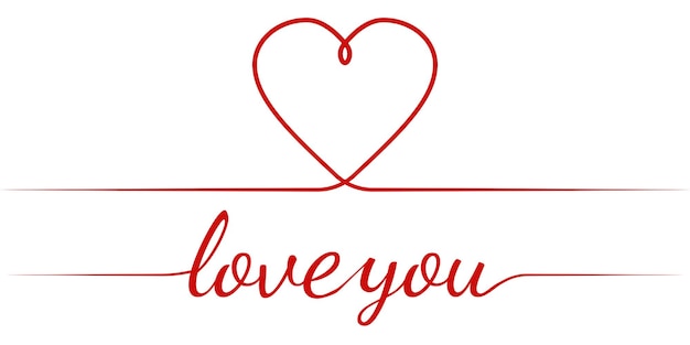 Kalligrafie tekst ik hou van jou en hart vector sierlijke inscriptie Verklaring van liefde wenskaart Valentijn