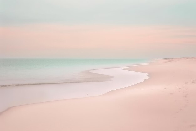 Foto kalm strandlandschap in pastelkleuren serene scène gegenereerd door ai