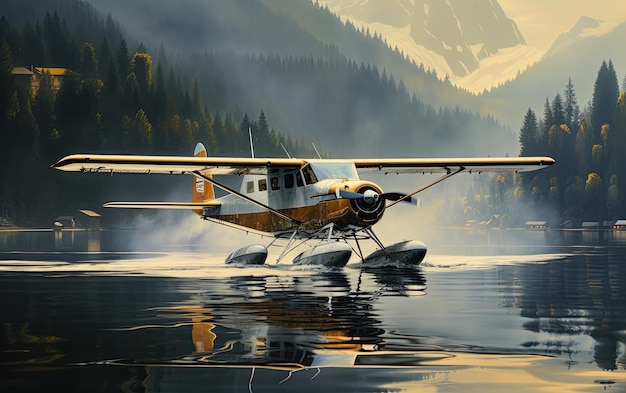 Kalme start van Amphitheater Seaplane.