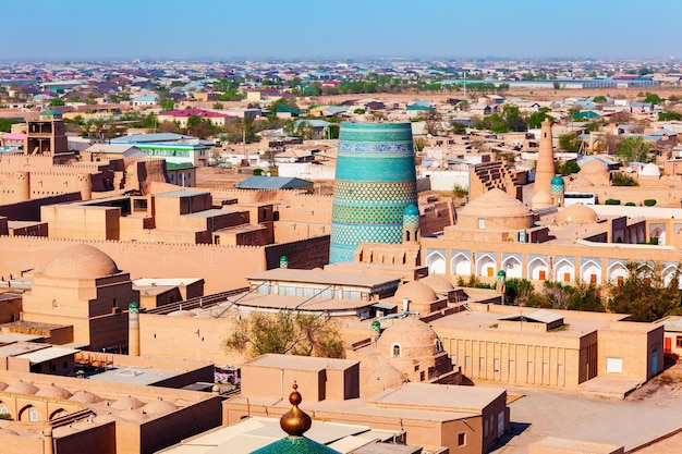 Kalta Minor Minaret aerial view Khiva