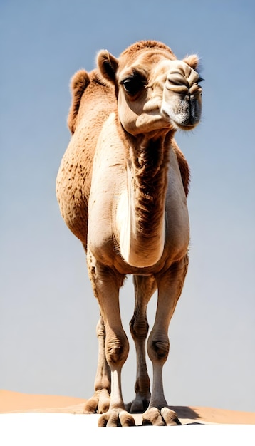 Foto kameel met een kameel op zijn hoofd