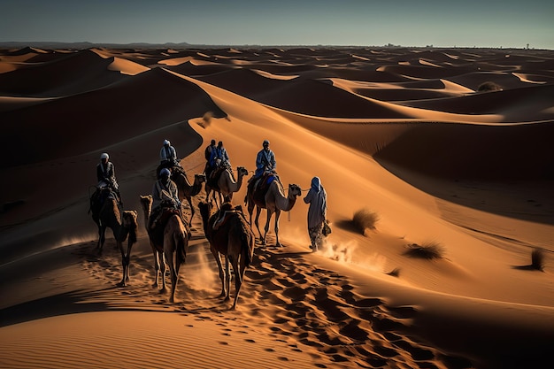Kamelen in de woestijn, Marokko
