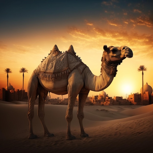 kamelen in de woestijn