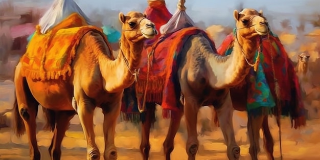 Kamelen in kostuums
