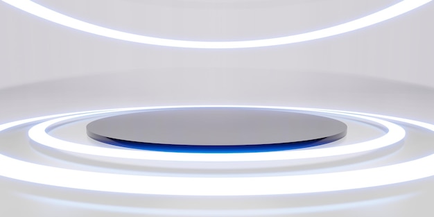 Kamer en cirkelwand Laserlicht en bolvormige fluorescentielamp Technologie-stijl vloeren en muren 3D