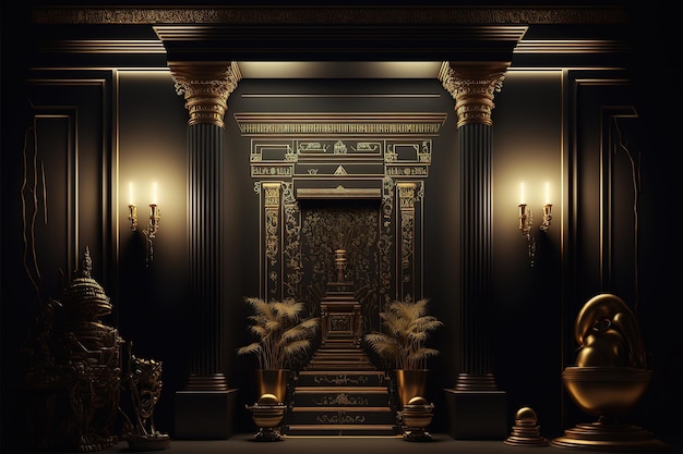 Kamer interieur in oude Egyptische stijl