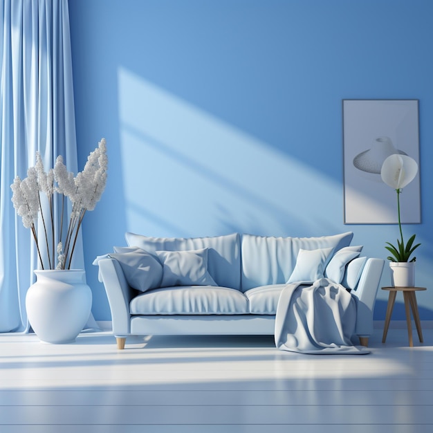 kamer pastelblauw