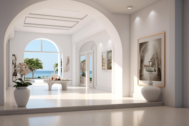 Kamer thuis luxe muurhuis witte lounge mooi interieur architectuur resort uitzicht op zee design appartement raam hotelmeubilair modern