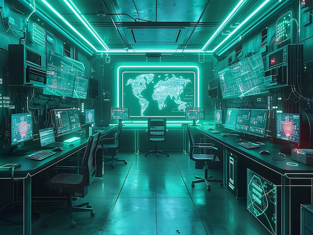 Kamerdecor opnieuw gedefinieerd Omarm levendige neonkleuren en futuristisch Cyberpunk interieurontwerp