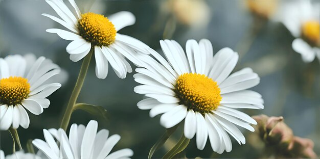 Kamille bloemen in natuur close-up vintage stijl