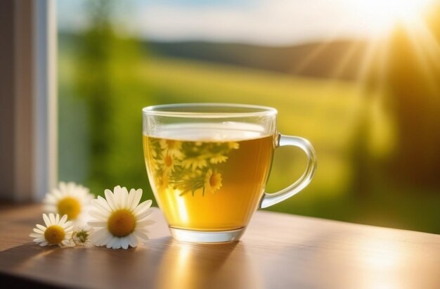 Foto kamille thee geneeskrachtige kruiden voedingssupplementen gezondheid vitaminen behandeling natuur flora med