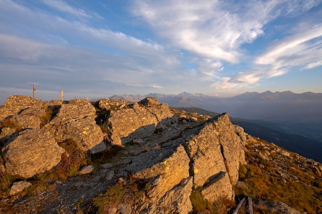 Kamplnock mountain Nockberge in early morning light Carinthia Austria