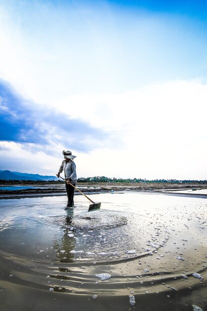 Kampot provincie Cambodja Zoutveld zicht