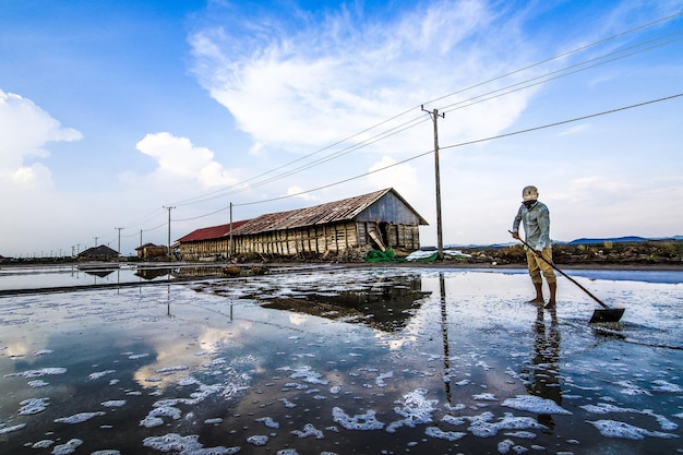 Kampot provincie Cambodja Zoutveld zicht